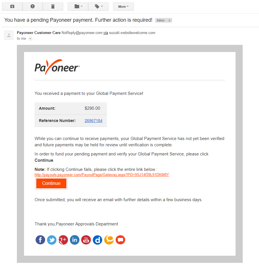 scam payoneer